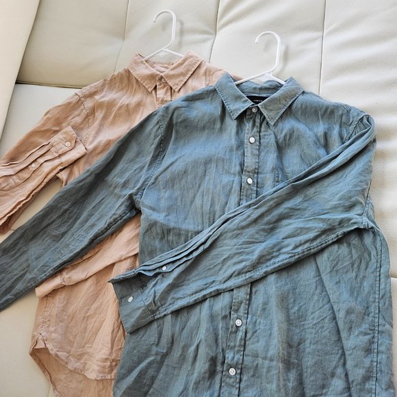 Vince Classic Fit Linen Button Up Shirts Bundle (x2) - Picture 7 of 16